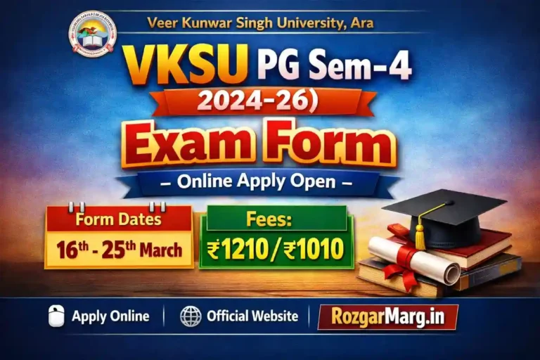 VKSU PG Semester 4 Exam Form 2024-26