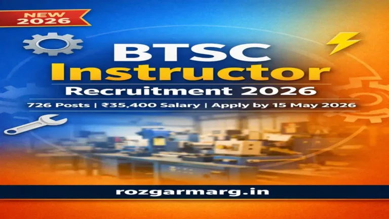 BTSC Instructor Recruitment 2026 - Bihar 726 Posts Apply Online, Salary 35400
