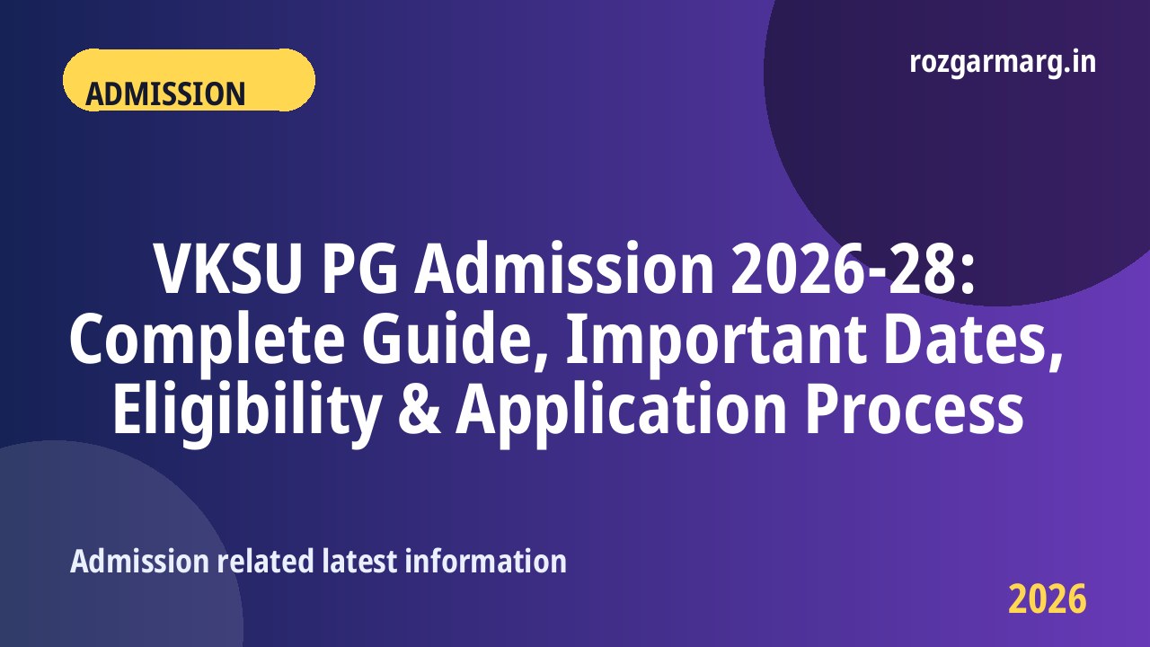 VKSU PG Admission 2026-28 - VKSU PG Admission 2026-28: Complete Guide, Important Dates, Eligibility & Application Process